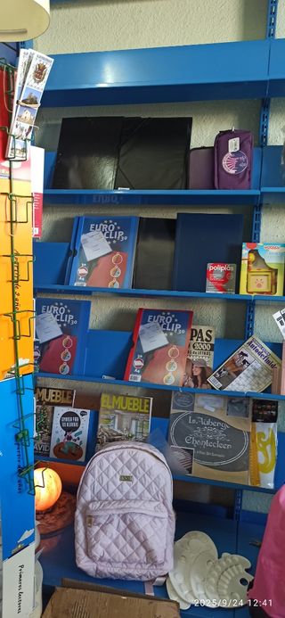 Estantería Expositora Librería Negra y Azul