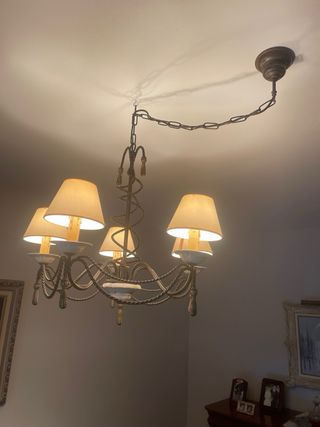 Lámpara araña de forja de 5 brazos