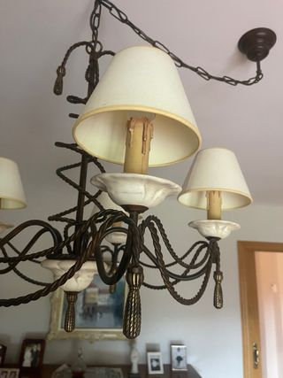 Lámpara araña de forja de 5 brazos