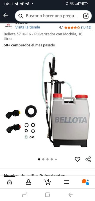 Pulverizador Bellota 3710-16 Mochila 16L