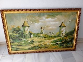 Cuadro de molinos de viento antiguo