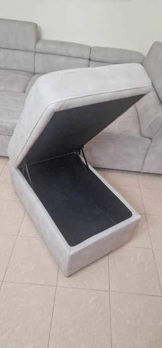 Divano letto beige/grigio in tessuto