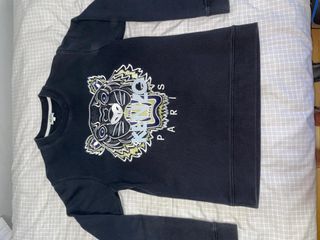 Sudadera Kenzo Negra con Tigre Bordado