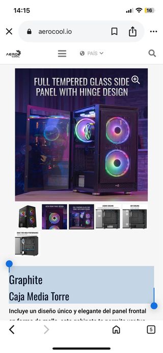 Caja Gaming AeroCool Graphite Media Torre