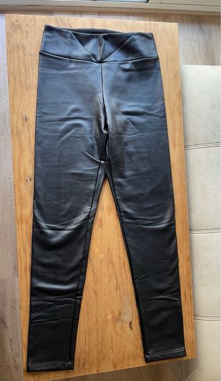 Leggings efecto cuero negro Calzedonia Talla XS