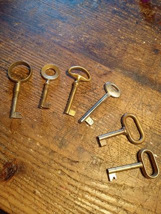 Set 6 Chiavi Vintage da collezione Ottone