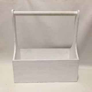 Caja de madera decoupage con flores, macetero