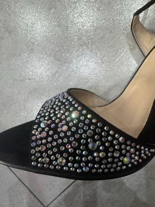 Sandali neri con strass