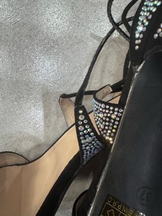 Sandali neri con strass