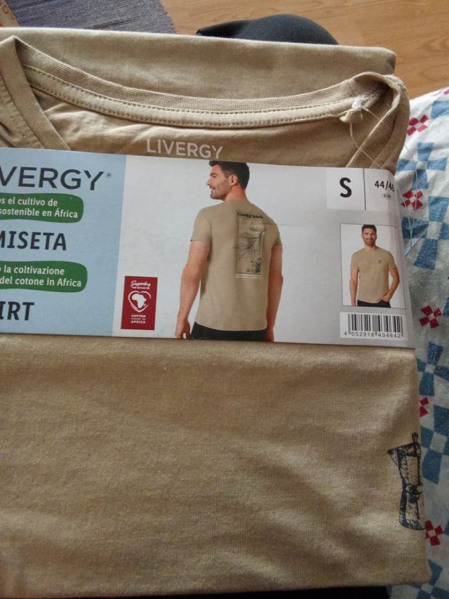 Camiseta LIVERGY Hombre Talla S Beige