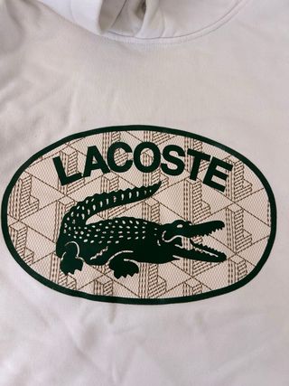 Sudadera Lacoste Blanca con Cocodrilo