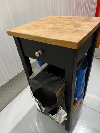 Mesa auxiliar cocina cajón y ruedas