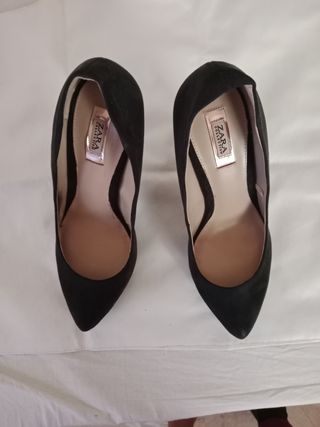 Zapatos Zara Mujer Tacón Negro