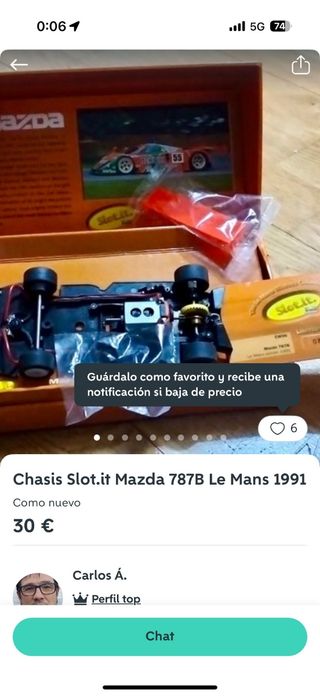 Chasis Slot.it Mazda 787B Le Mans 1991