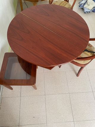 Mesa y 2 Sillas Madera Ikea