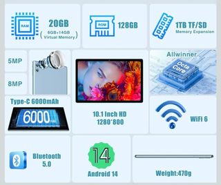 PRECINTADA‼️Tablet 10" con teclado