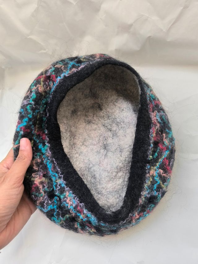Boina de lana fieltro multicolor