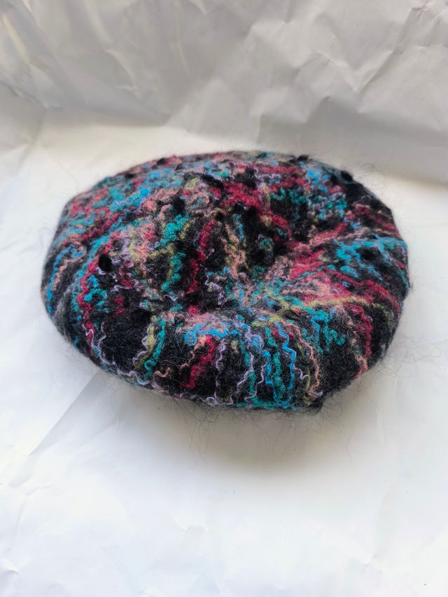Boina de lana fieltro multicolor