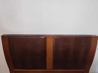 Testiera in pelle e legno