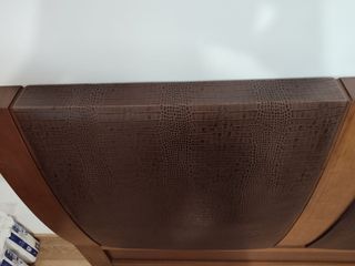 Testiera in pelle e legno