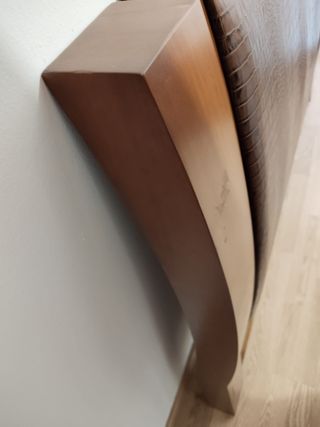 Testiera in pelle e legno