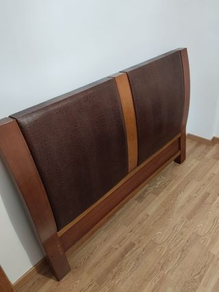 Testiera in pelle e legno
