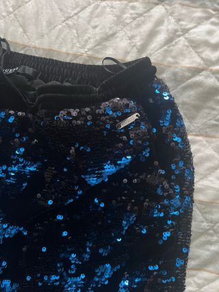 Pantalones guess lentejuelas azul/negro Talla S/M