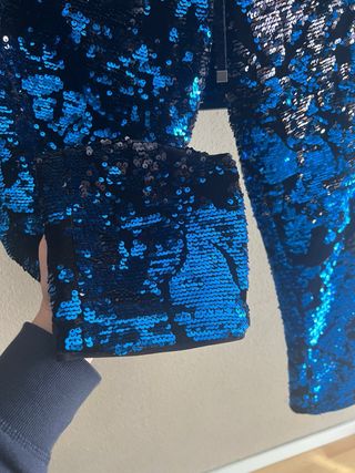 Pantalones guess lentejuelas azul/negro Talla S/M