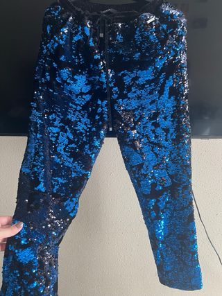 Pantalones guess lentejuelas azul/negro Talla S/M