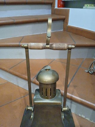 Lampada antica da nave in ottone 1927
