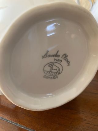 Juego porcelana blanco y oro flores