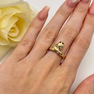 Anillo Serpiente Oro 18kt con diamantes y Rubíes