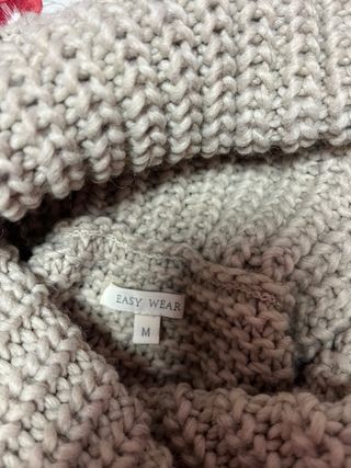 Poncho Oversize Mujer Beige
