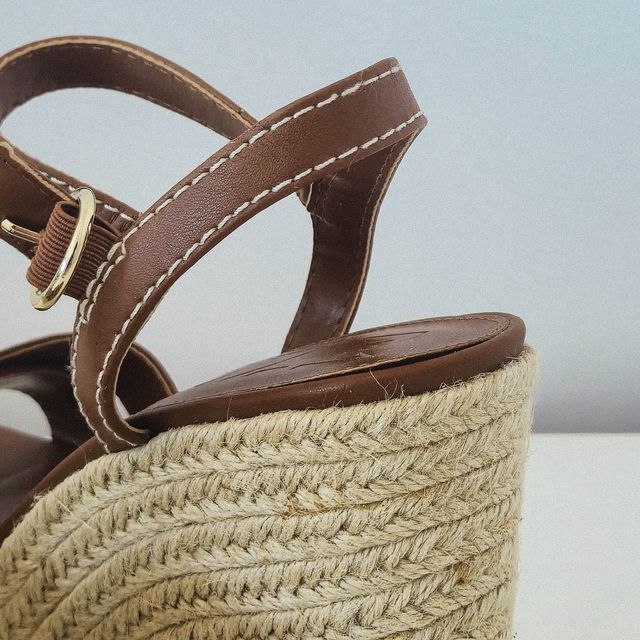 Mango - Sandalias de plataforma de esparto - T.38