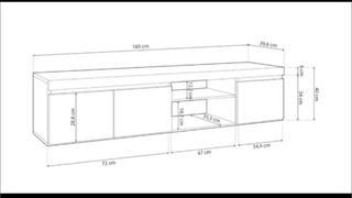 Mueble TV madera con tara frontal
