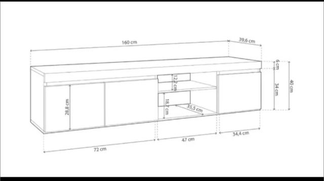 Mueble TV madera con tara frontal