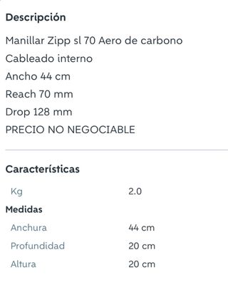 Manillar Zipp SL 70 Aero