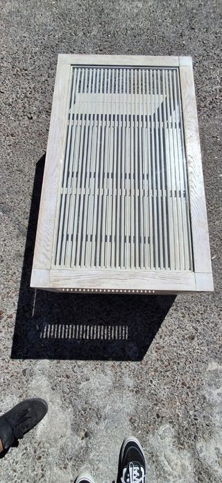 Mesa de centro Banak de madera de mango y cristal