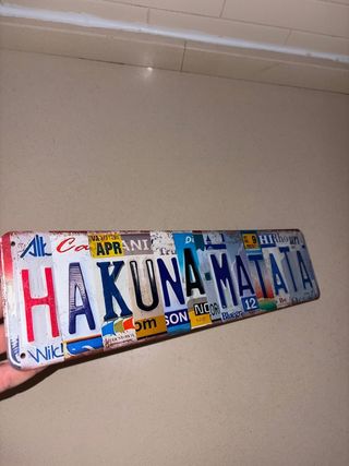 Targa Decorativa Hakuna Matata in metallo - Africa