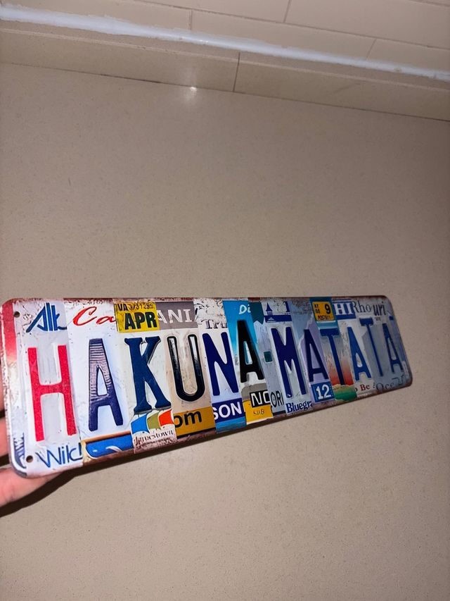 Targa Decorativa Hakuna Matata in metallo - Africa