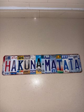 Targa Decorativa Hakuna Matata in metallo - Africa