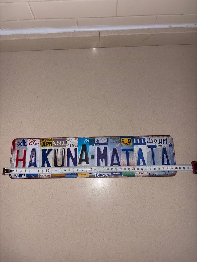 Targa Decorativa Hakuna Matata in metallo - Africa