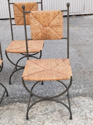 Juego 6 Sillas Hierro Forjado y Enea