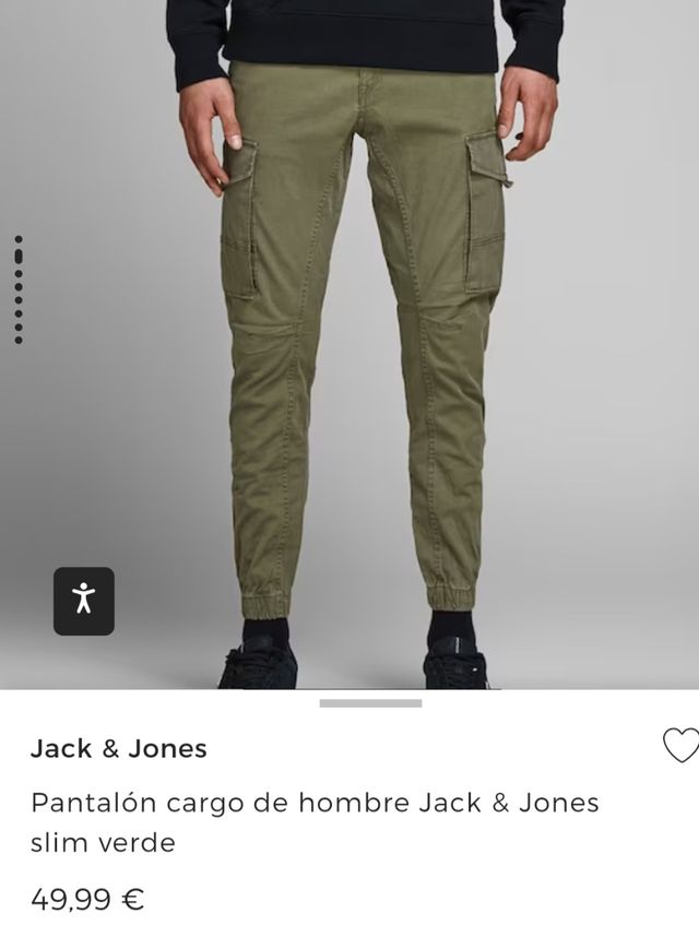 Pantalón cargo Jack & Jones verde slim nuevo