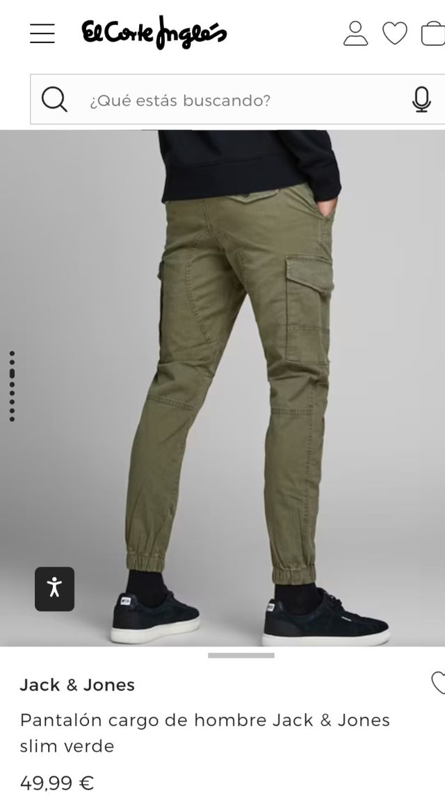 Pantalón cargo Jack & Jones verde slim nuevo
