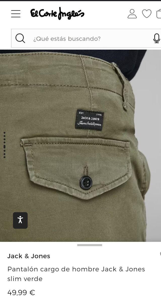Pantalón cargo Jack & Jones verde slim nuevo
