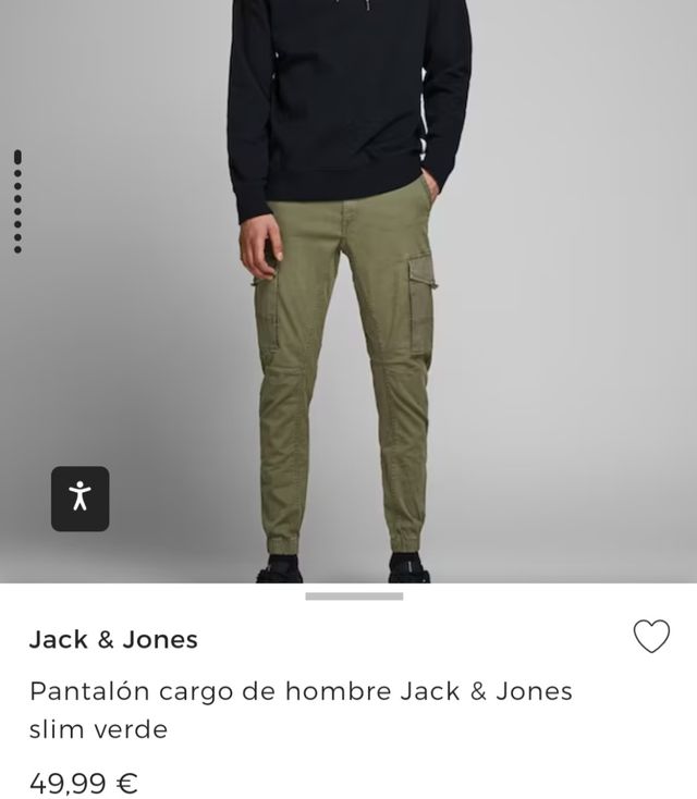 Pantalón cargo Jack & Jones verde slim nuevo