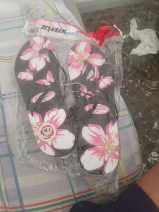 Chanclas Jomix Talla 41 Flores y Mariposas