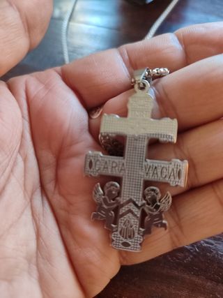Cruz  de Caravaca con Cadena Plata