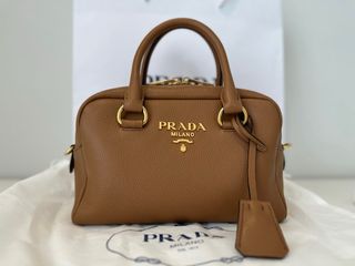 Bolso Prada Bauletto Vitello Phenix Marrón